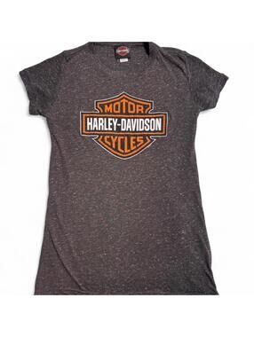 Grey Burnout Harley Davidson short sleeve women's t-shirt, size small